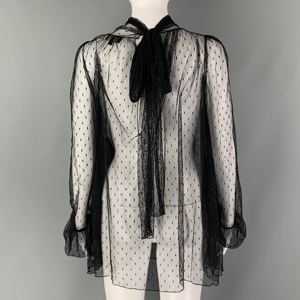 Vintage La Perla Polka Dot Blouse & Silk Cami Set Size L Black - Picture 4 of 13